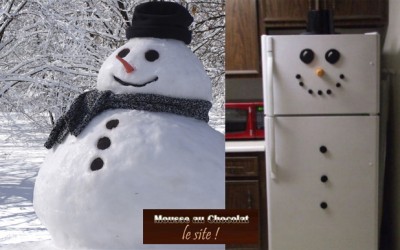 Bonhomme de neige et mousse au chocolat